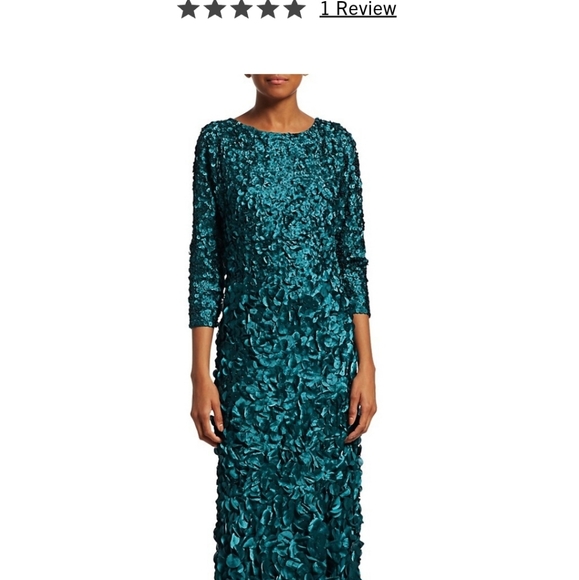 Theia Petal Embellished Tulip Gown - Picture 1 of 4